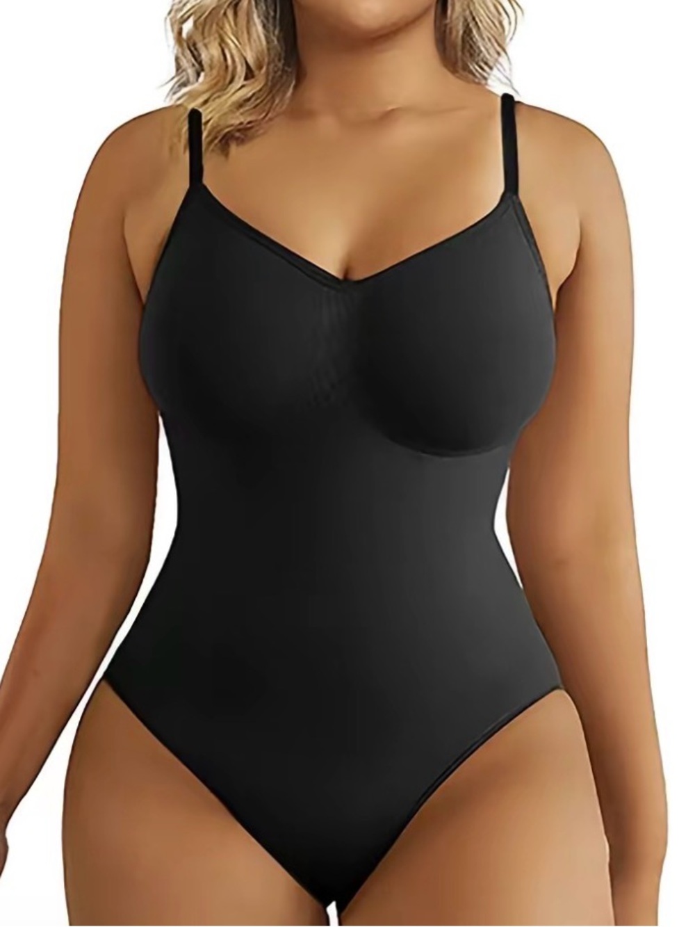 SHAPERX Bodysuit Tummy Control Shapewear Thong Style Women's Size S/M in Black